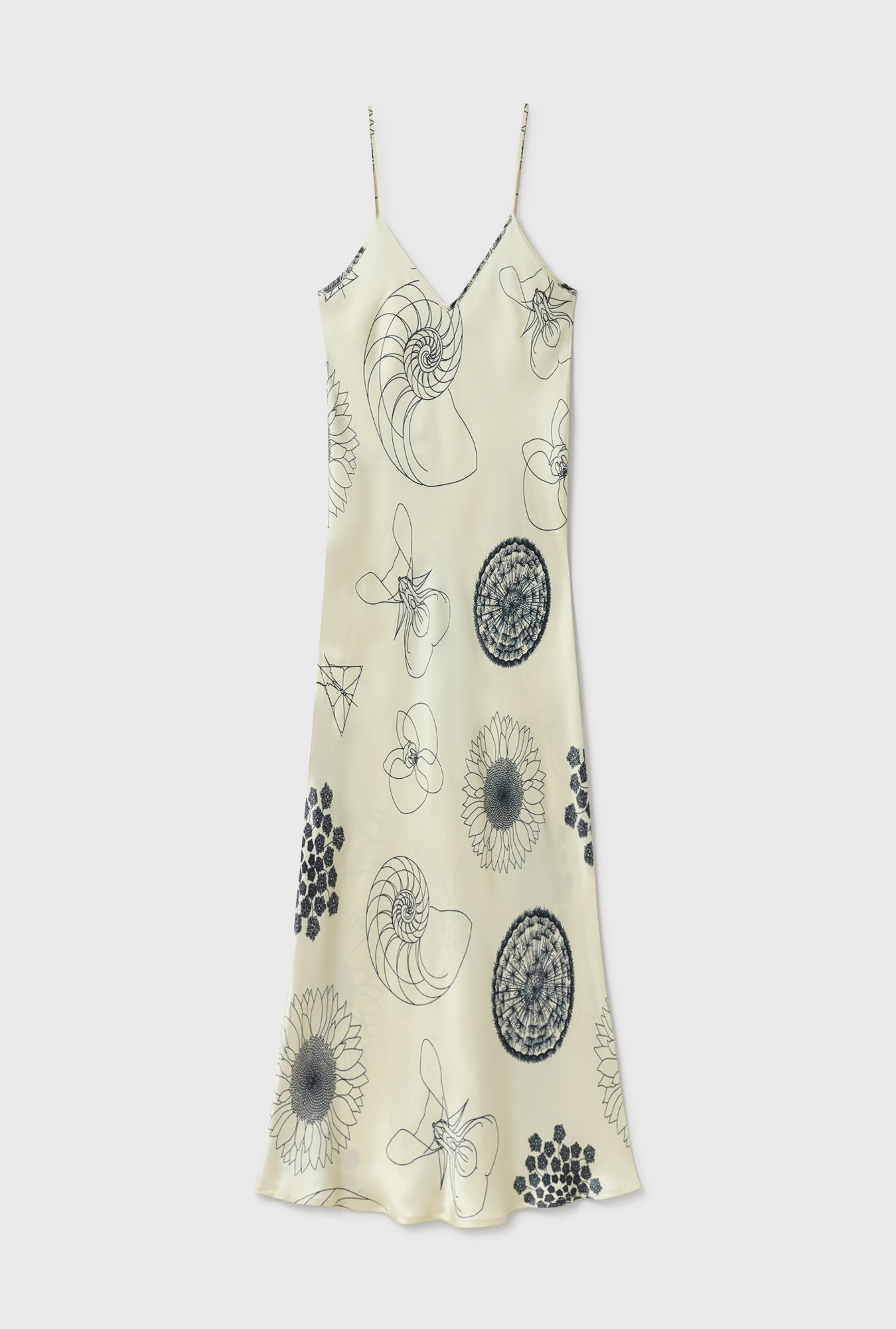 Silk Laundry 90s Slip Dress - Fibonacci Off White