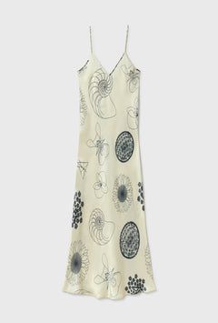 Silk Laundry 90s Slip Dress - Fibonacci Off White