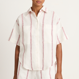 BONDI BORN Kiama Short Sleeve Shirt - Red Stripe