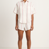 BONDI BORN Kiama Short Sleeve Shirt - Red Stripe