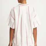 BONDI BORN Kiama Short Sleeve Shirt - Red Stripe