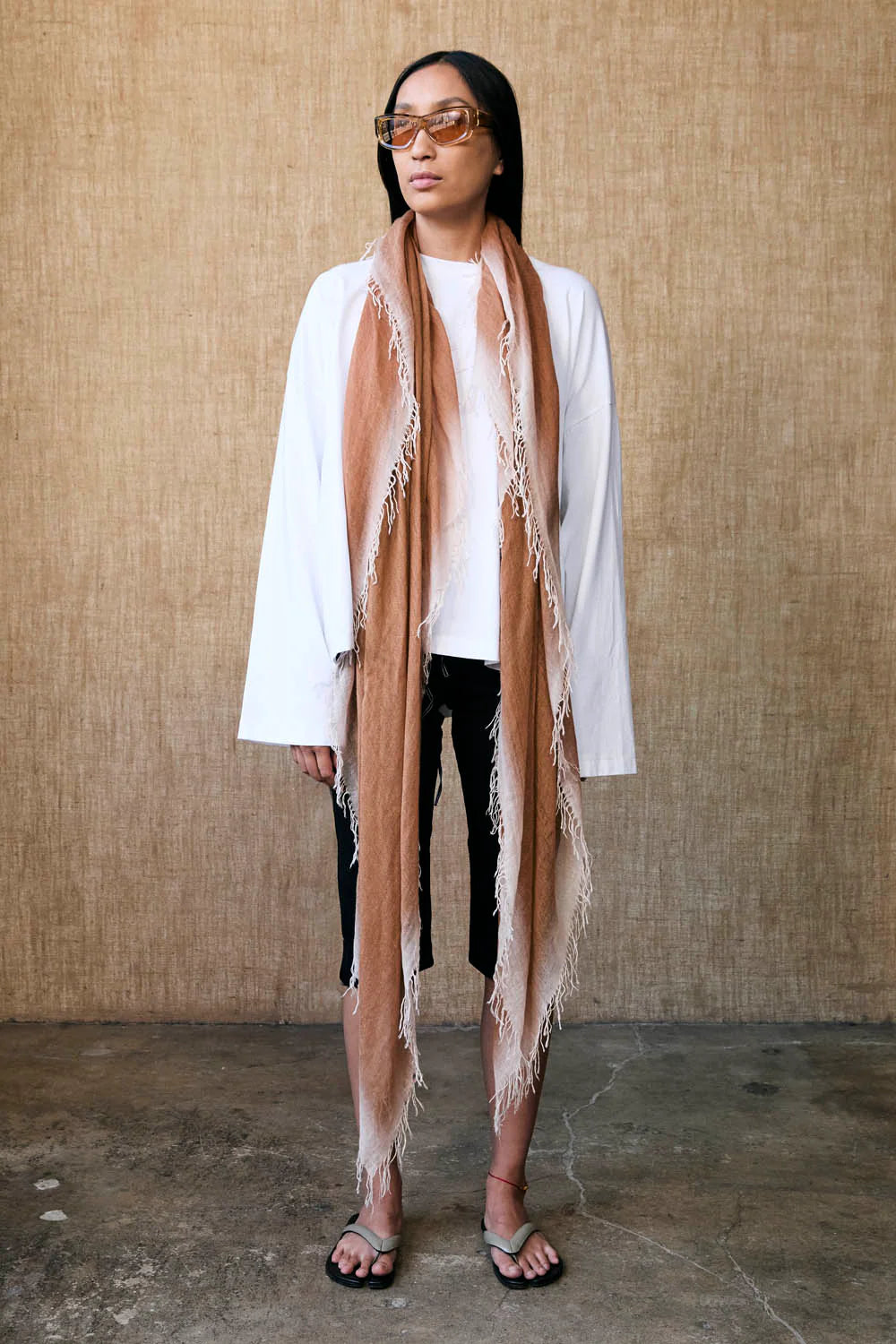 Chan Luu Cashmere & Silk Scarf - Brown sugar