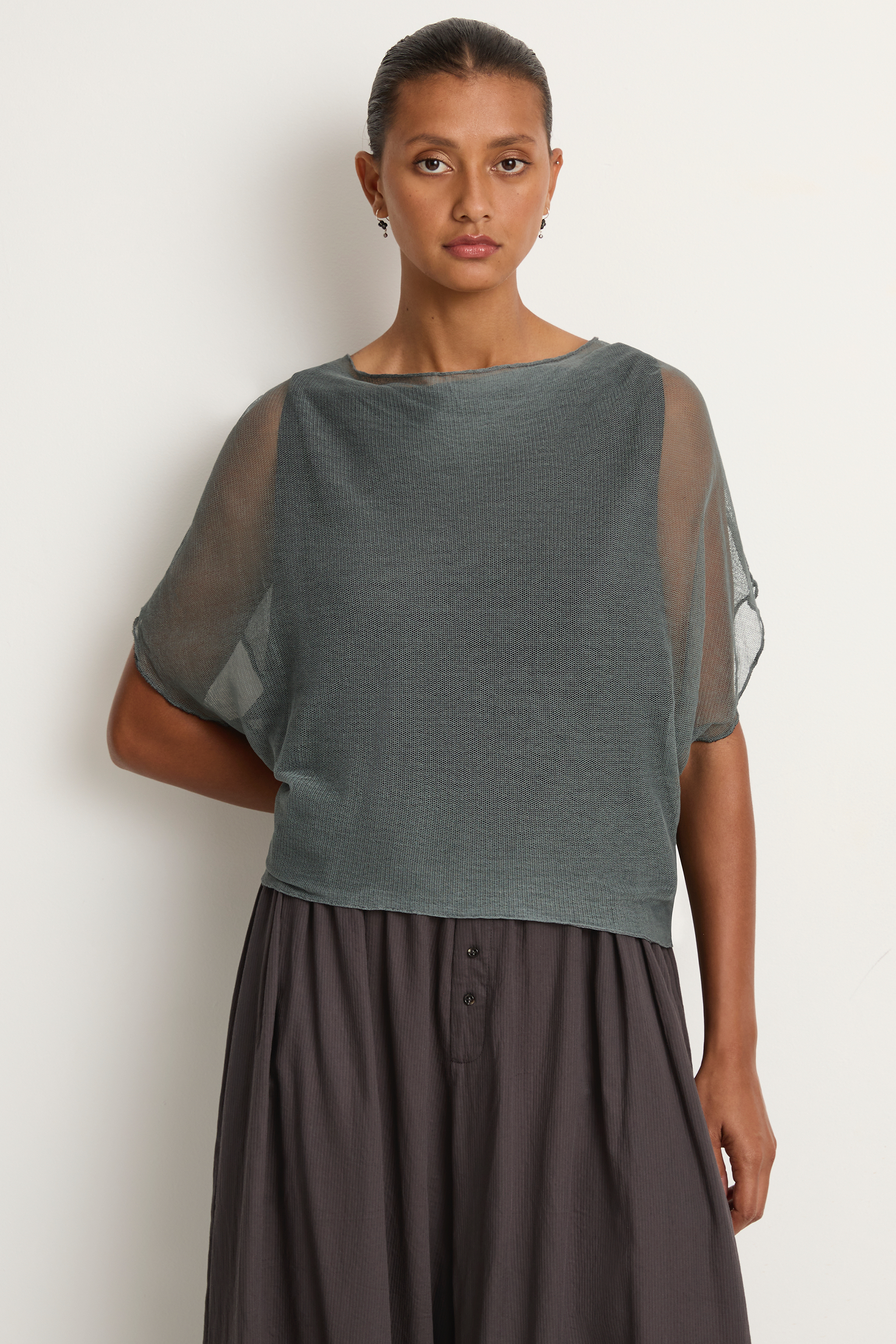 Elsa Esturgie Neige Draped Top - Kombu