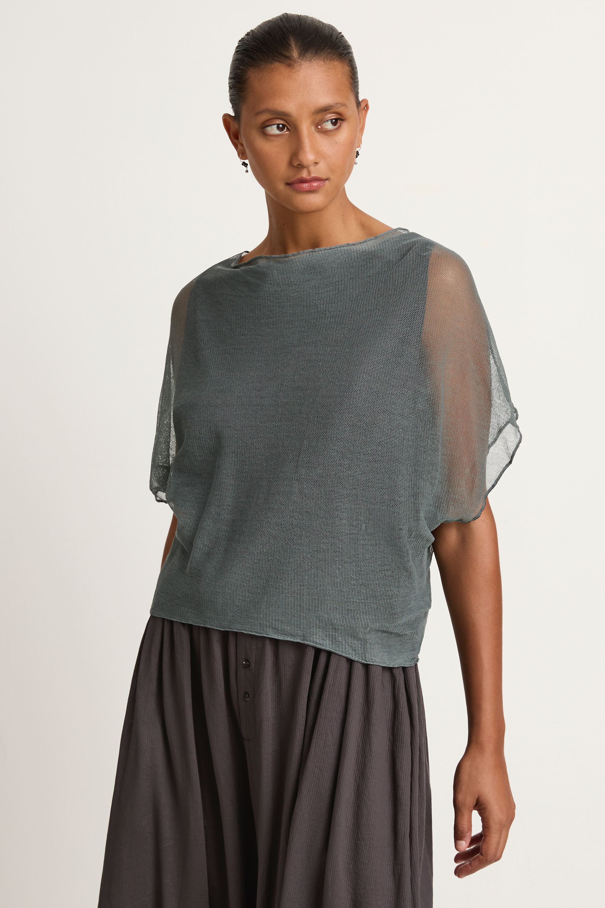 Elsa Esturgie Neige Draped Top - Kombu