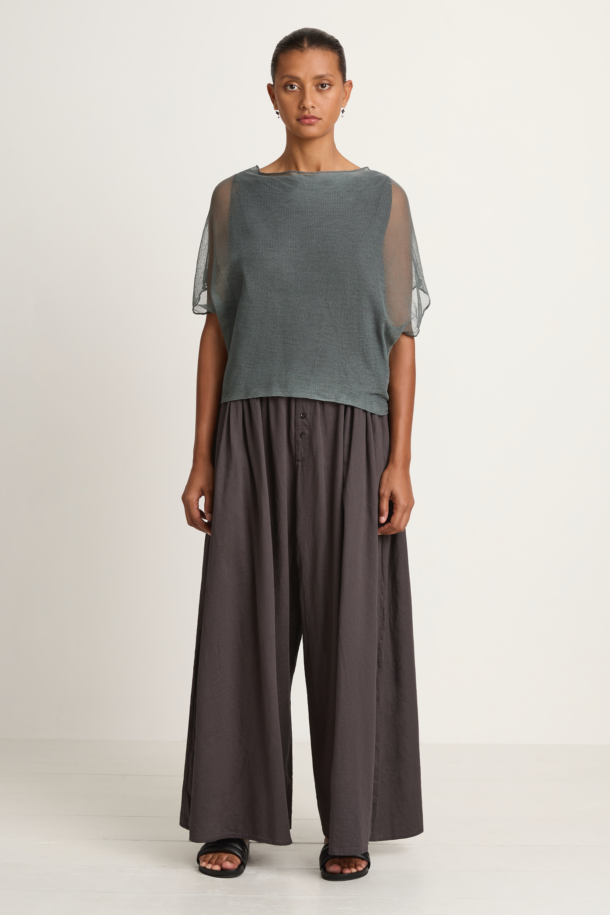 Elsa Esturgie Neige Draped Top - Kombu