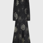 Silk Laundry Full Sleeve Bias Dress - Fibonacci Black