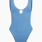 Hunza G Celine One Piece with Tonal Hoops - Cornflower