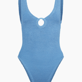 Hunza G Celine One Piece with Tonal Hoops - Cornflower