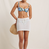 Peony Pointelle Mini Skirt - Seashell
