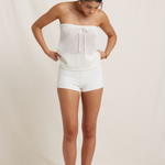 Peony Pointelle Mini Skirt - Seashell