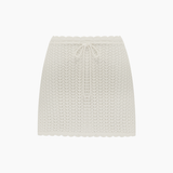 Peony Pointelle Mini Skirt - Seashell
