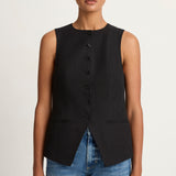 Apiece Apart Marca Tunic Vest - Black- FINAL SALE