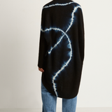 Suzusan Cashmere Seamless Upside Down Cape - Black / Natural White