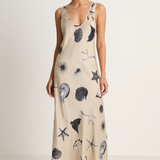 Silk Laundry Scoop Neck Dress - Seashells