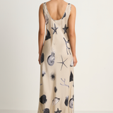 Silk Laundry Scoop Neck Dress - Seashells