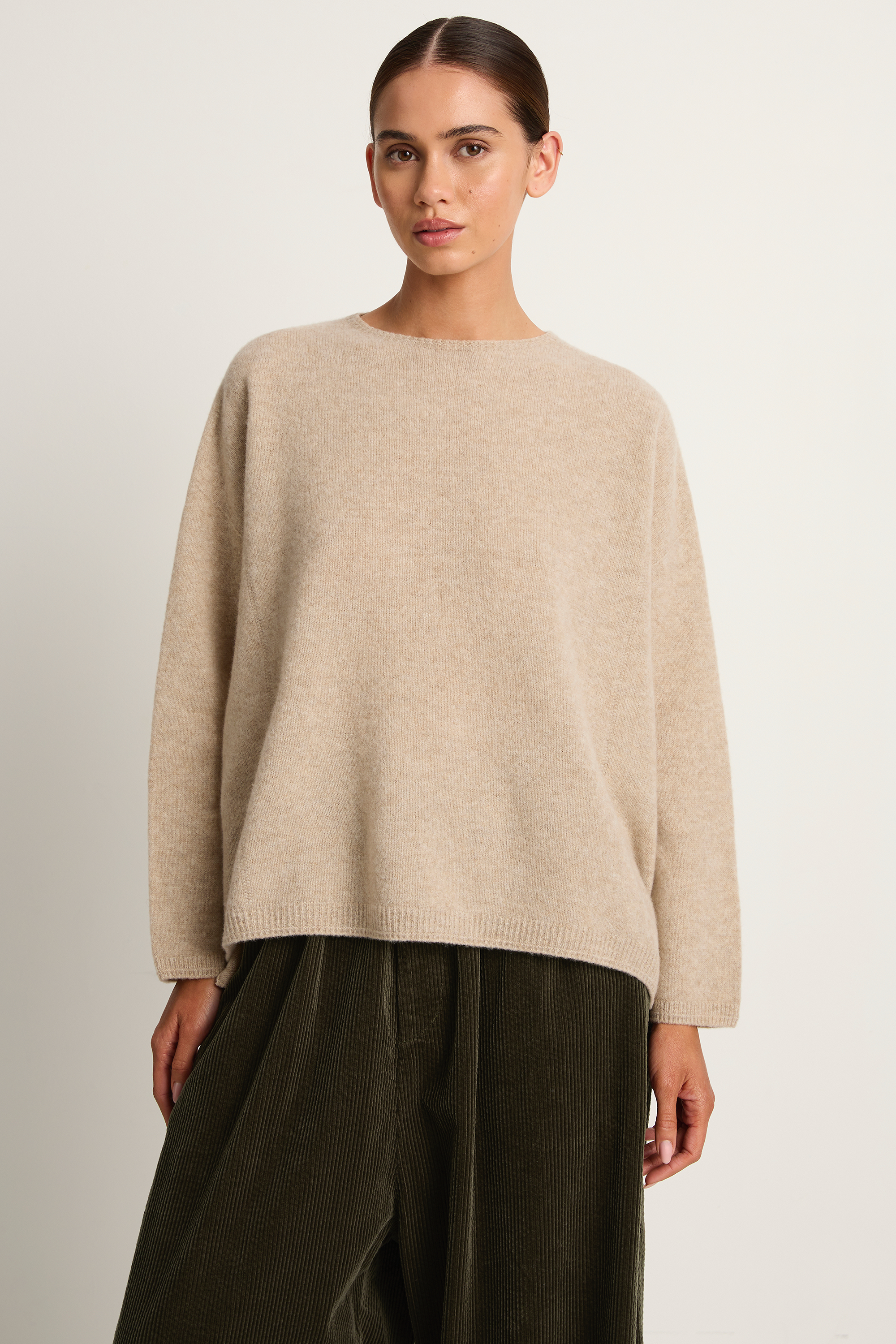 Pas De Calais Fine Wool Crewneck Pullover - Beige