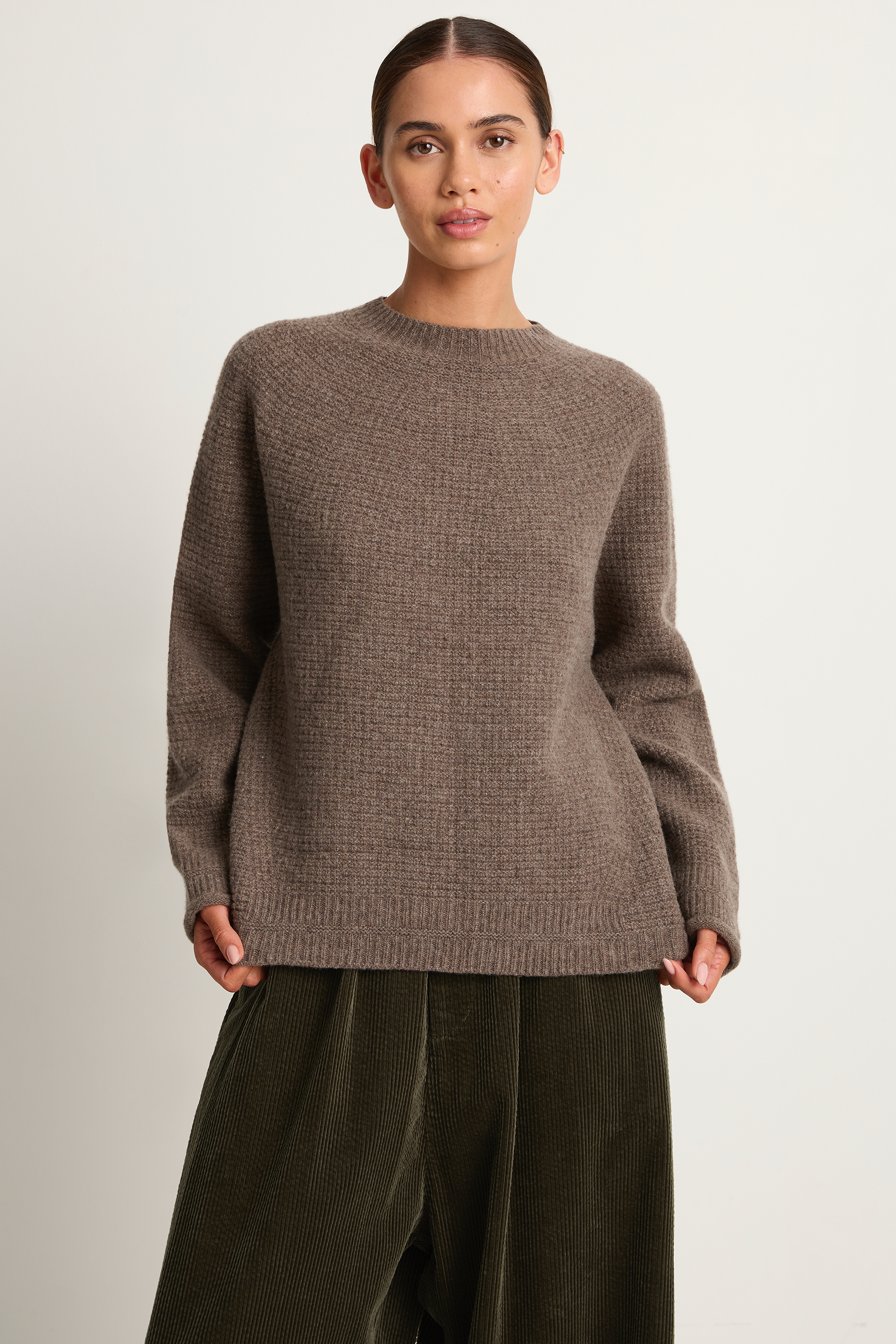 Pas De Calais Cashmere Blend Lambs Wool Pullover - Greige