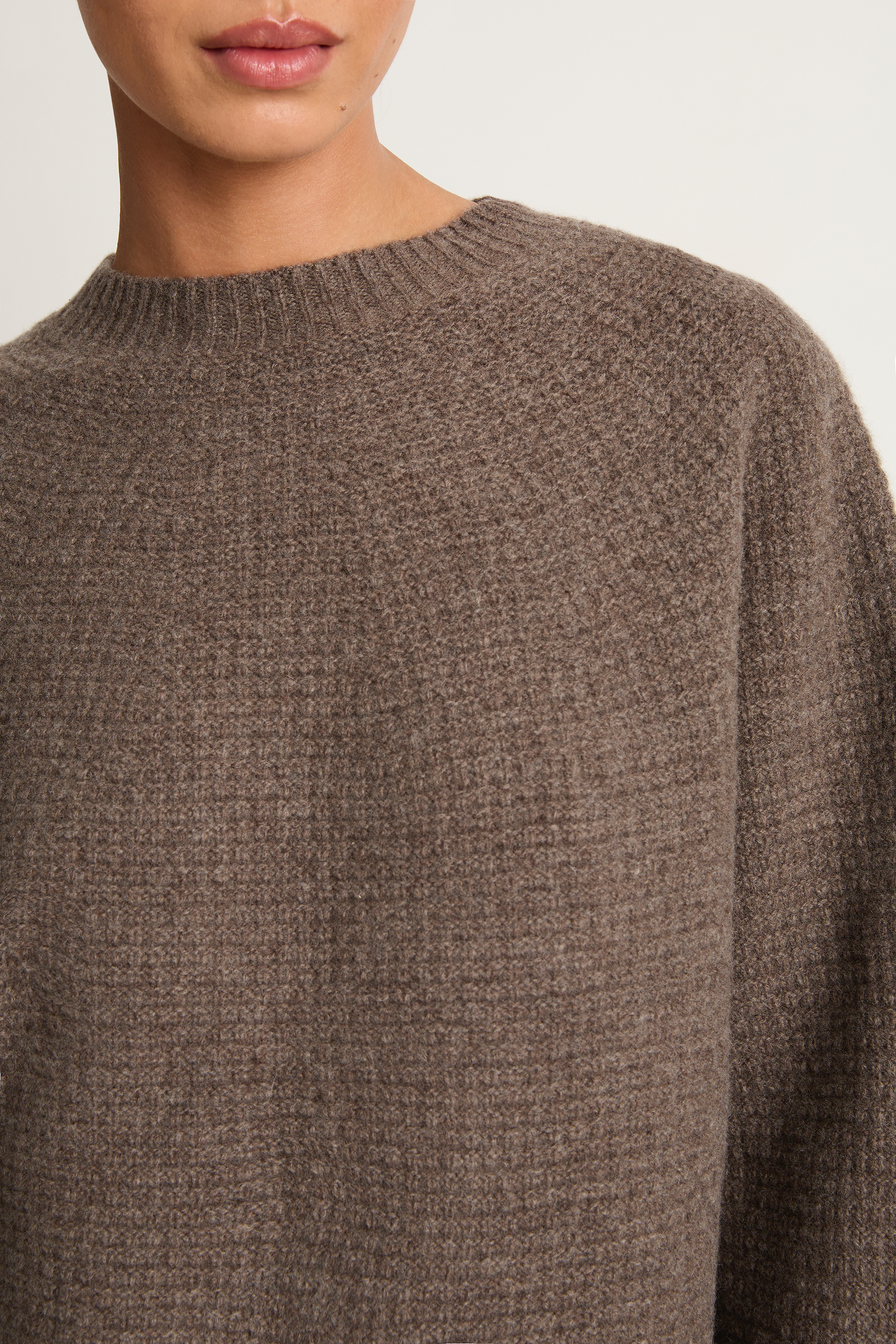 Pas De Calais Cashmere Blend Lambs Wool Pullover - Greige