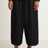 Pas De Calais Light Twill Crinkle Drop Crotch Pants - Black