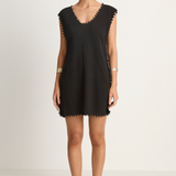 Caravana Awal Short Cotton Dress - Black