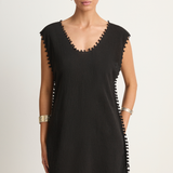 Caravana Awal Short Cotton Dress - Black