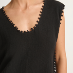 Caravana Awal Short Cotton Dress - Black