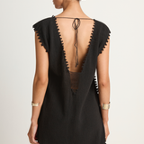 Caravana Awal Short Cotton Dress - Black