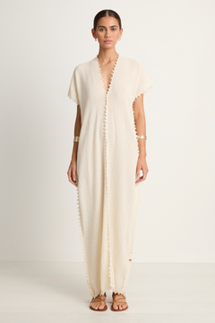 Caravana Chaac V-Neck maxi Dress - Natural