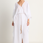 Caravana Chumuk Long Cotton Crossover Kaftan - White