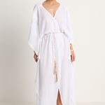 Caravana Chumuk Long Cotton Crossover Kaftan - White