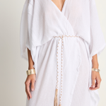 Caravana Chumuk Long Cotton Crossover Kaftan - White