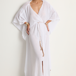 Caravana Chumuk Long Cotton Crossover Kaftan - White