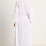 Caravana Chumuk Long Cotton Crossover Kaftan - White