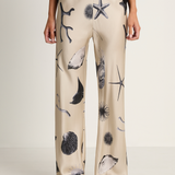 Silk Laundry Bias Cut Pants - Seashells