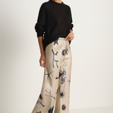 Silk Laundry Bias Cut Pants - Seashells