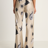 Silk Laundry Bias Cut Pants - Seashells