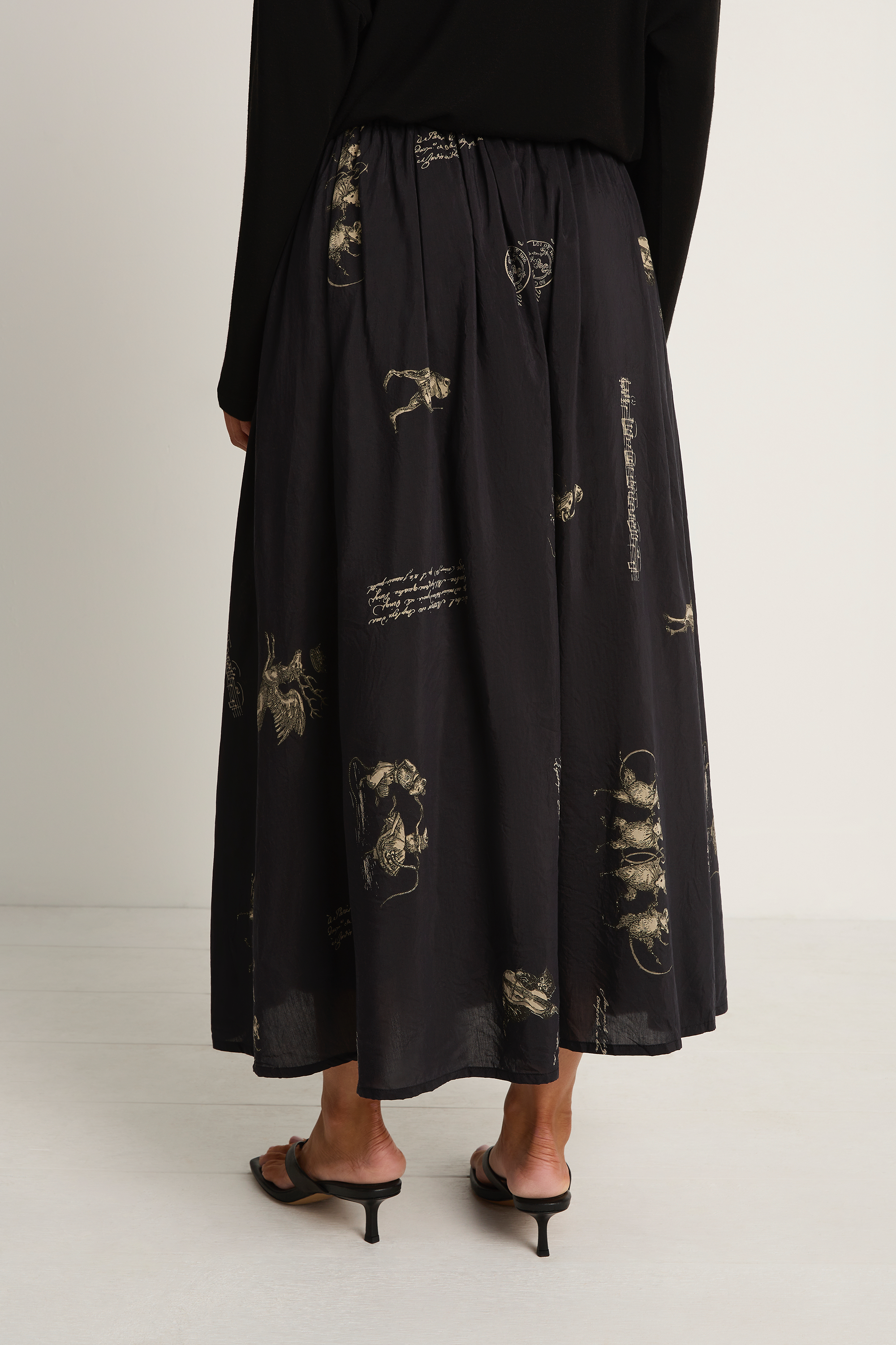 Pas De Calais Animal Concert Print Skirt - Black