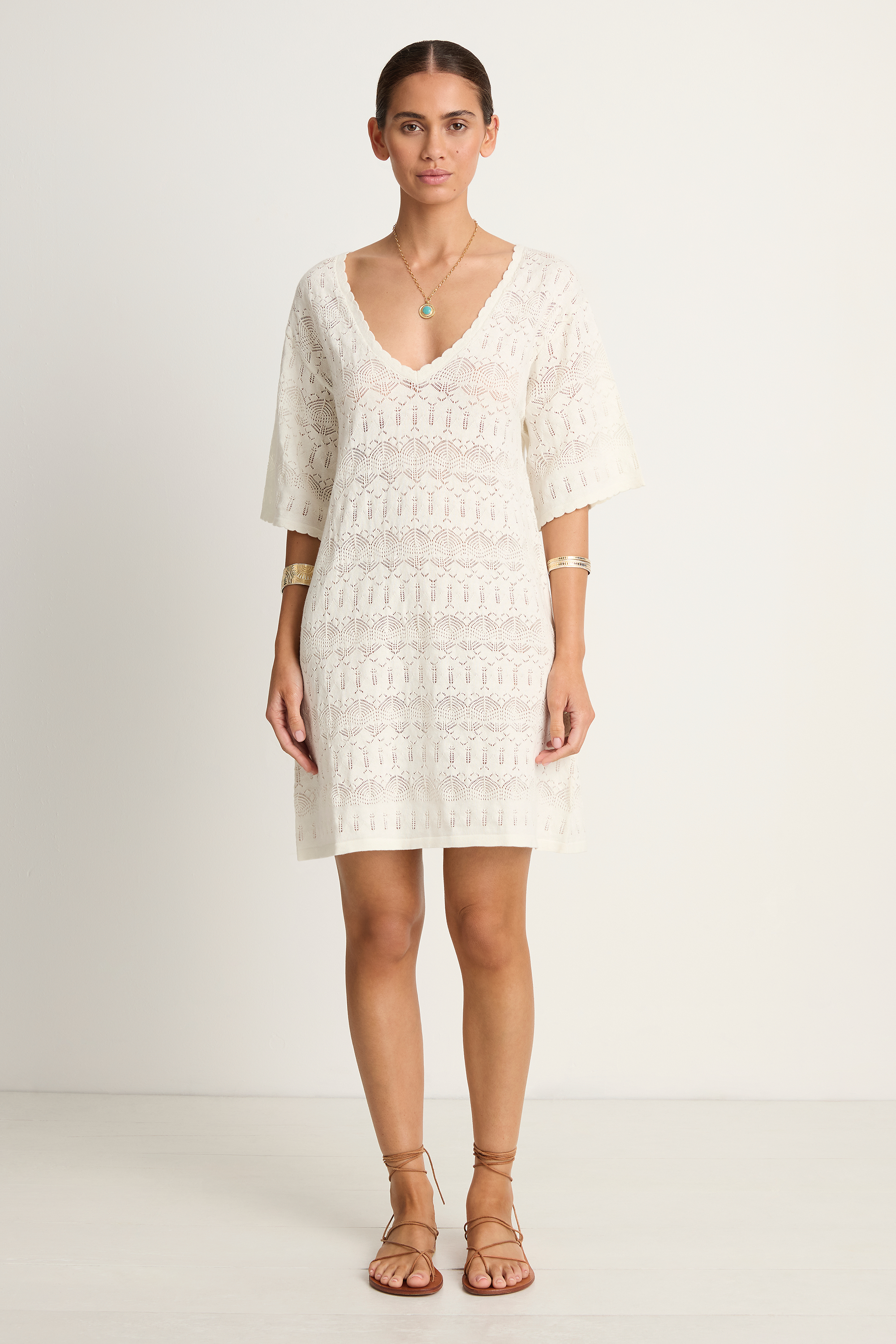 SPELL Siesta Mini Dress - White Sand