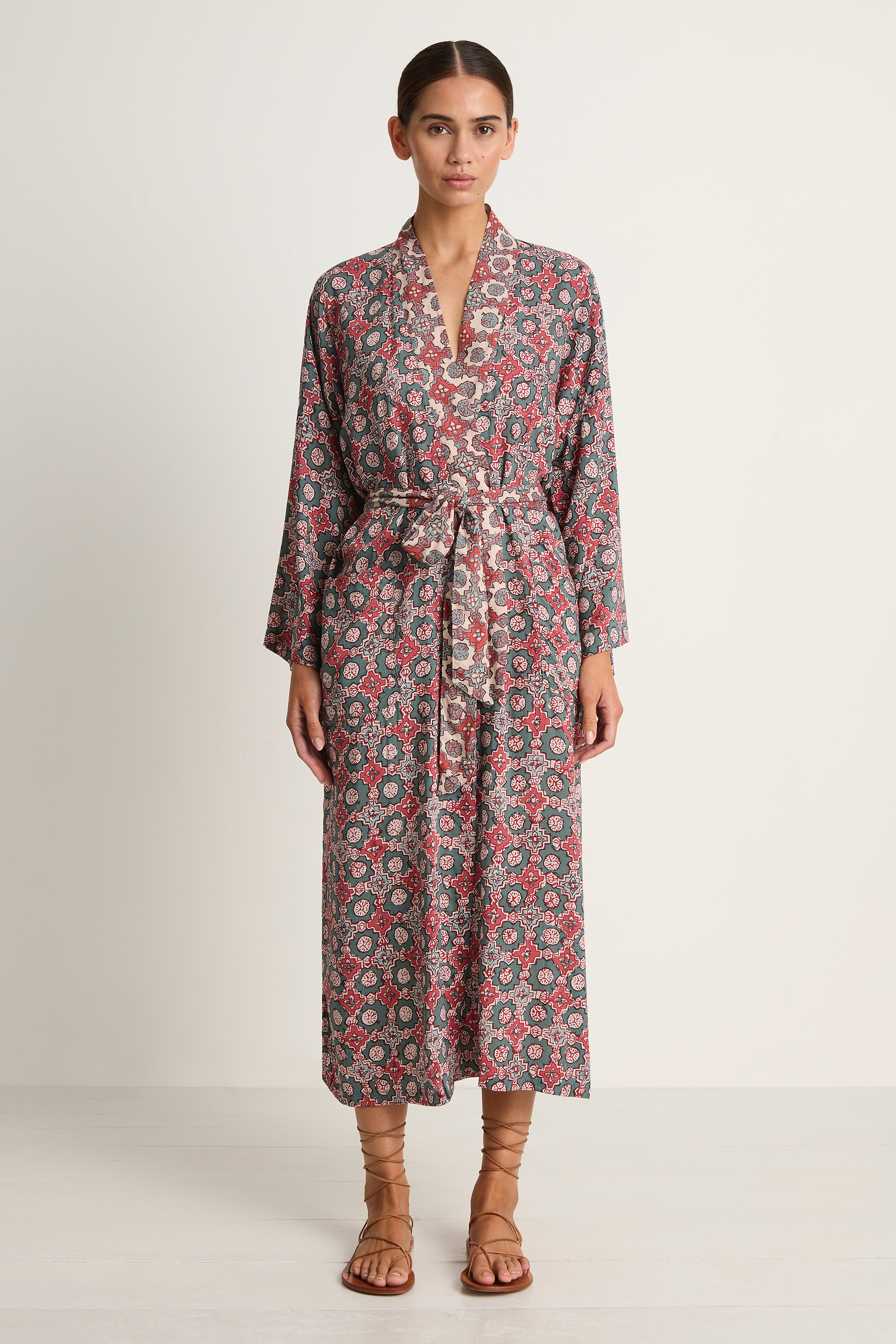 Natalie Martin Diane Smoking Jacket - Spanish Tile Combo