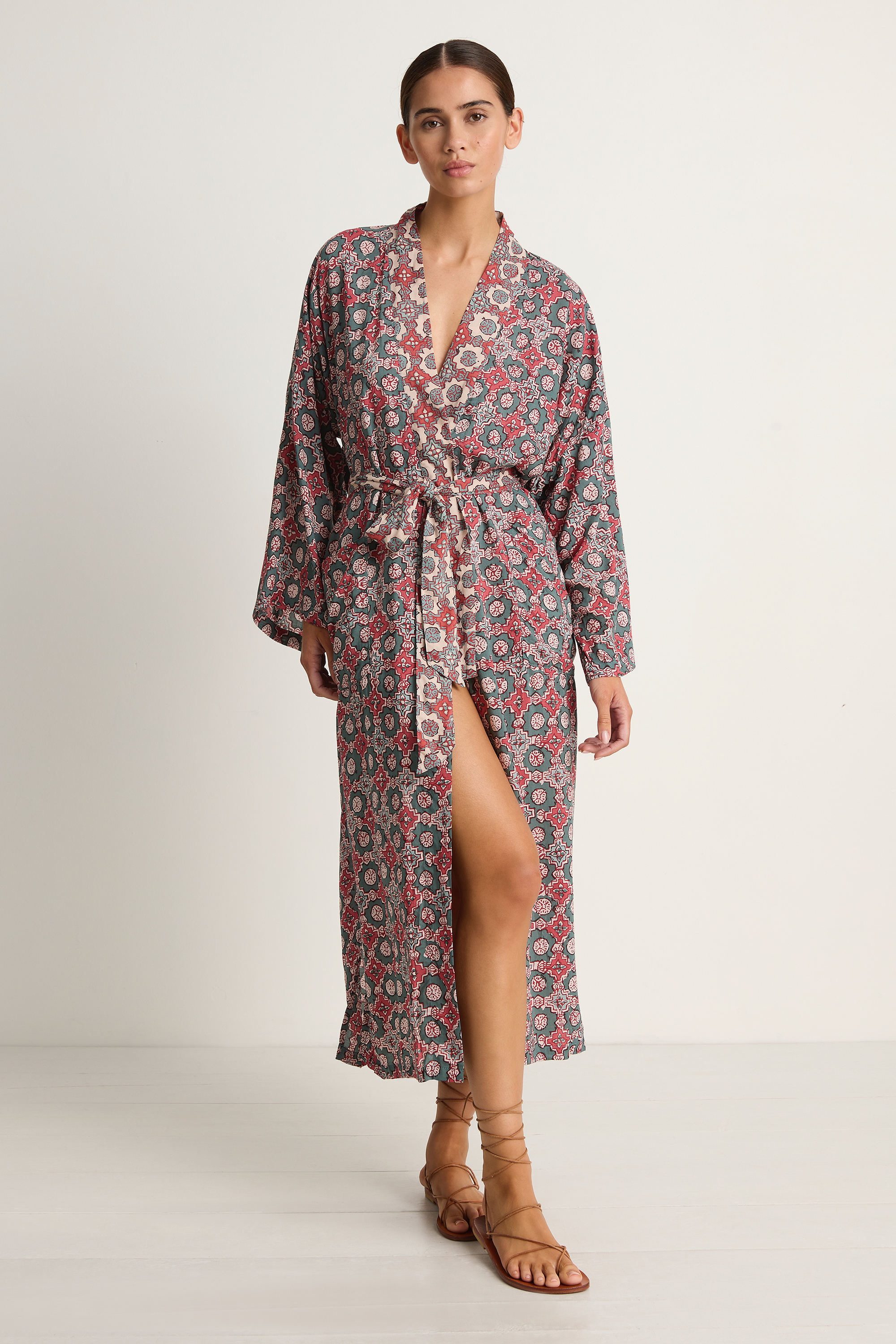 Natalie Martin Diane Smoking Jacket - Spanish Tile Combo