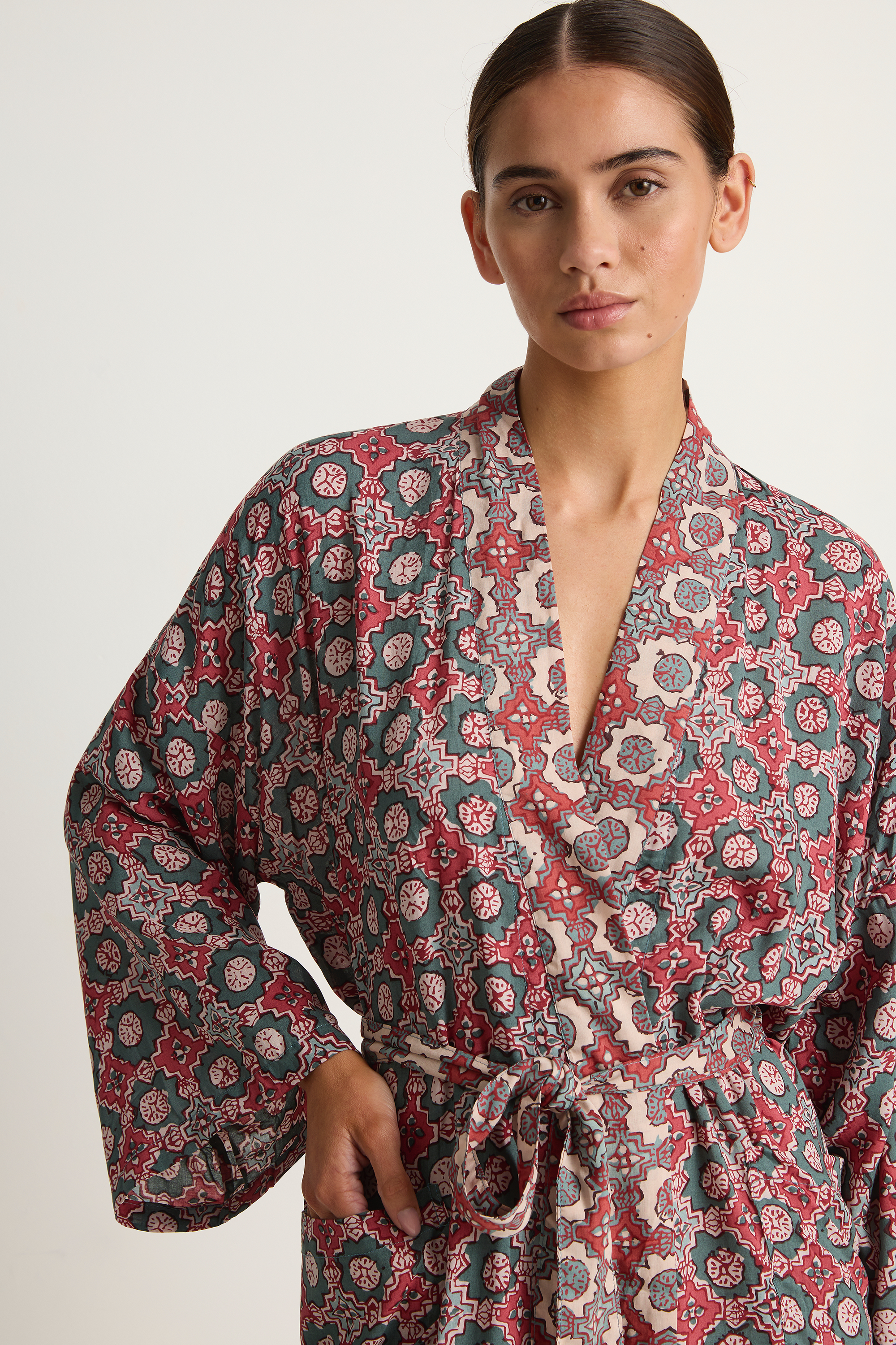 Natalie Martin Diane Smoking Jacket - Spanish Tile Combo