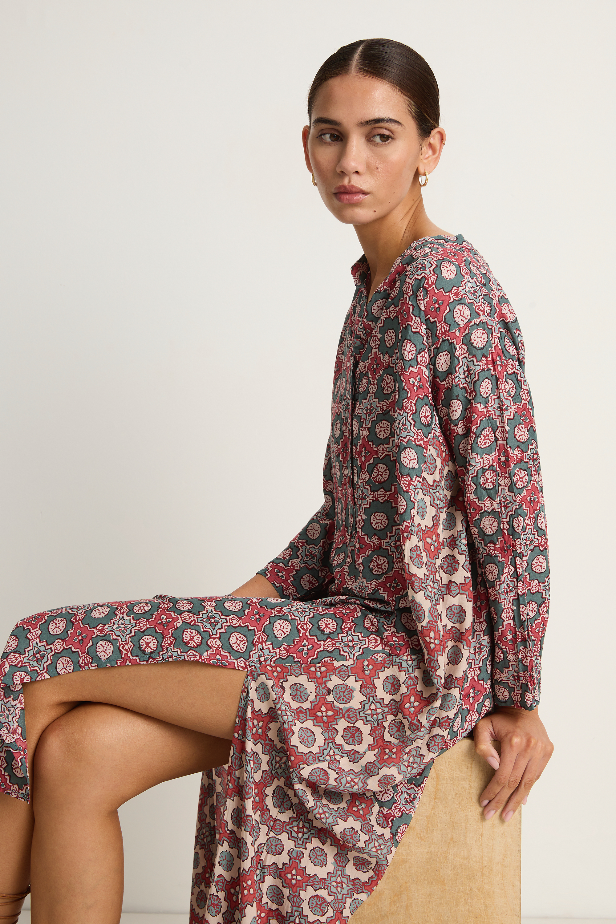 Natalie Martin Isobel Dress - Spanish Tile Combo