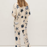 Silk Laundry Short Sleeve Boyfriend Shirt - Seashells