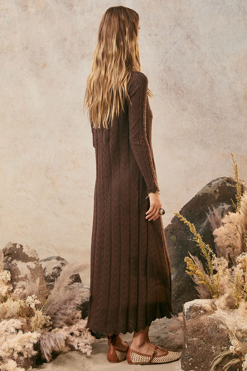 SPELL Lou Lou Knit Gown - Cacao