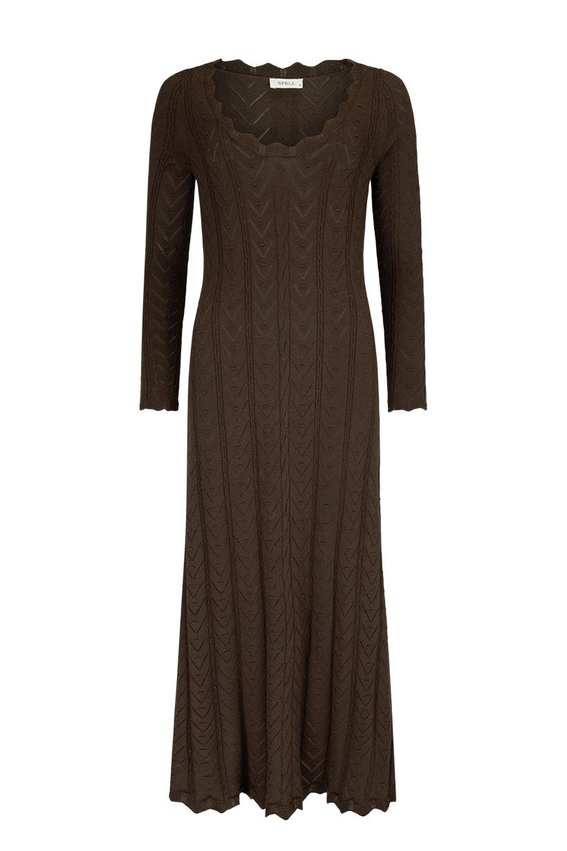 SPELL Lou Lou Knit Gown - Cacao