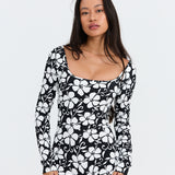 Benoa Body Long Sleeve Romper - Pupukea Black