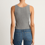 AMO Denim Crop Rib Tank - Heather Grey