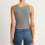 AMO Denim Crop Rib Tank - Heather Grey