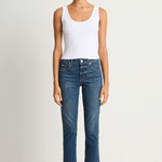 AMO Denim Crop Rib Tank - White