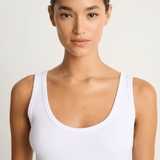 AMO Denim Crop Rib Tank - White